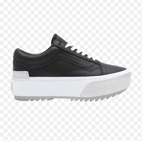 Vans Shoes - EXCELLENT CONDITION VANS OLD SKOOL STACKED SHINY BLACK/WHITE PLATFORM SHOES 8.5